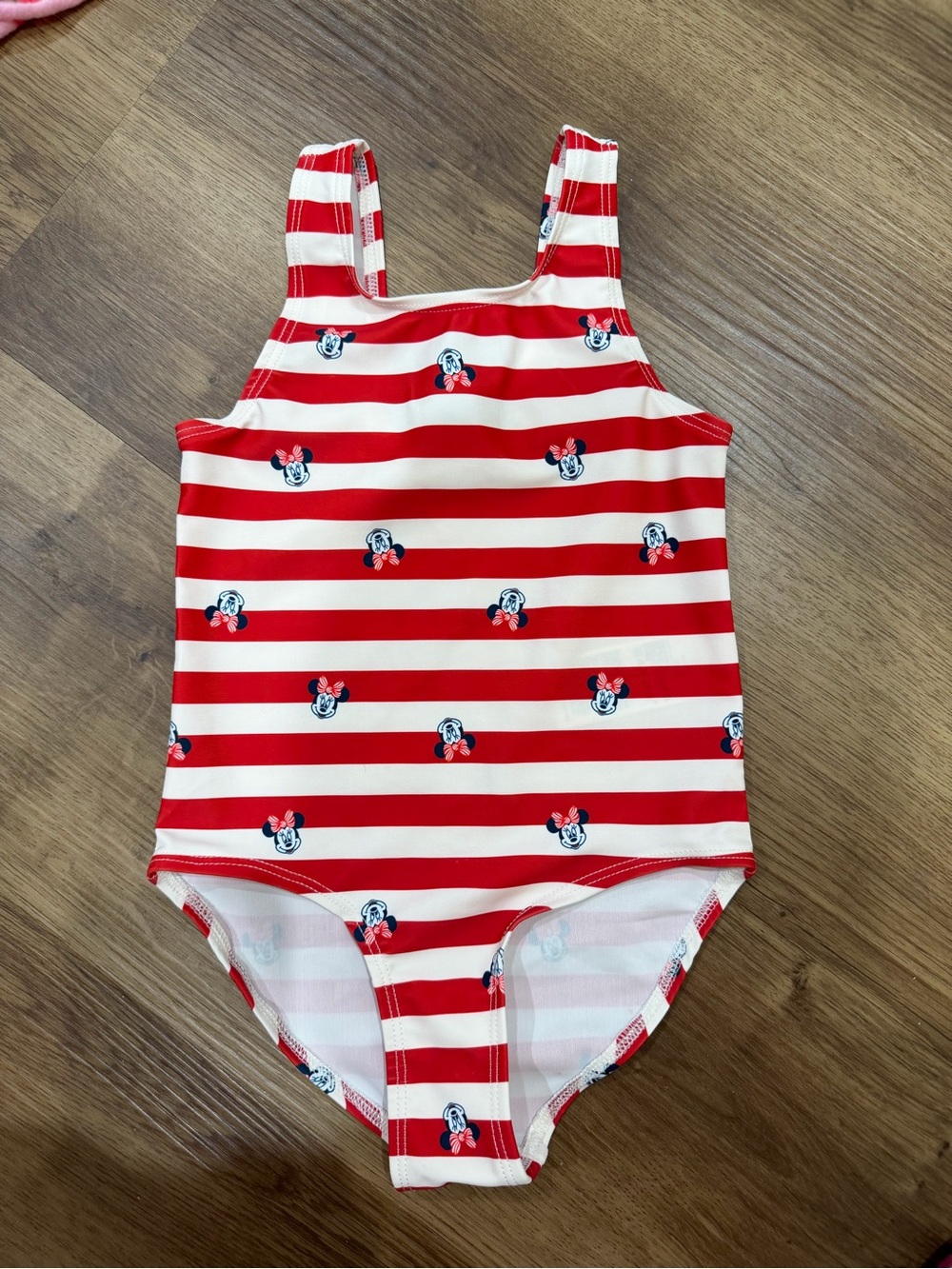 Old Navy Red and White Striped Minnie Mouse One-Piece Swimsuit
